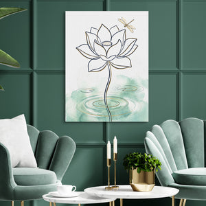 Dragonfly Lotus Water โ dragonfly lotus water sq green luxury rom 1port flush print