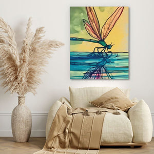 Dragonfly Reflection - Bug Art for Bedroom