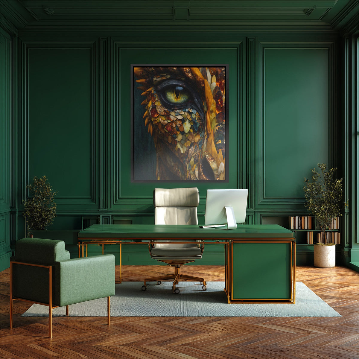 Dragon's Amber Eye - Luxury Wall Art