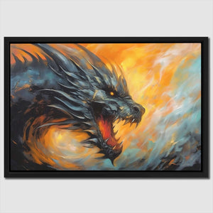 Dragon's Breath - Fantasy Black and Gold Canvas Wall Art