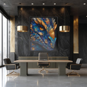 Dragon's Copper Contemplation - Luxury Wall Art