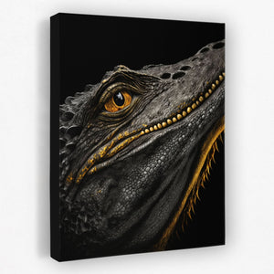 Dragon's Eye - Black and Gold Dragon Canvas Print