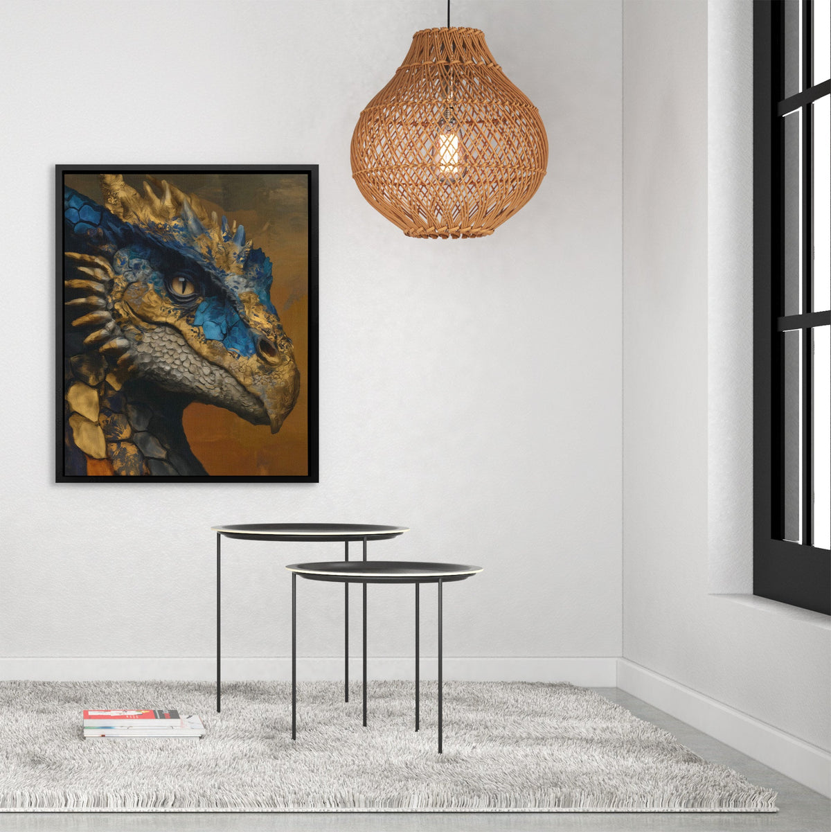 Dragon's Sapphire Crown - Luxury Wall Art