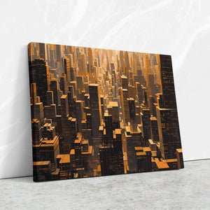 Dream Filled City - Black and Gold New York Canvas Print