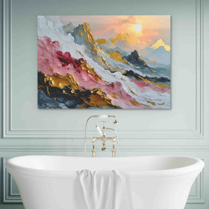 Dreamy Mountains - Abstract Wall Art in Black Frame