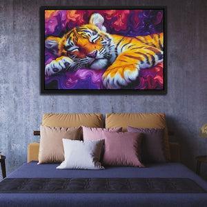 Dreamy Stripes - Maximalist Wall Art in Black Frame