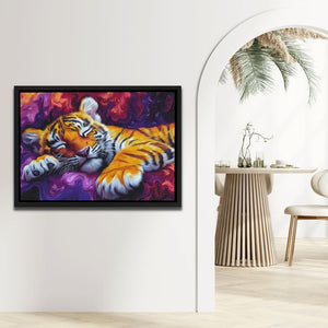 Dreamy Stripes - Oversized Animals Canvas Wall Art