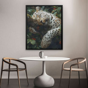 Drowsy Leopard - Earth Tones Big Cat Canvas Print
