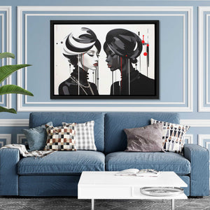 Duality Beauties - Abstract Black Canvas Wall Art