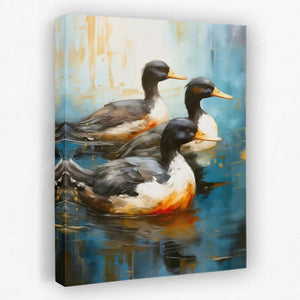 Duck Trio - Animals Canvas Wall Art