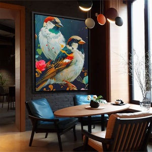 Duet of Birds - Large Canvas Print