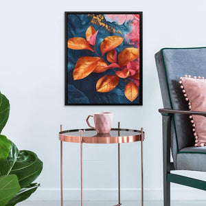 Dynamic Florals - Abstract Wall Art in Black Frame