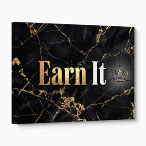 Earn It Golden Marble โ earn it golden marble angled flush print
