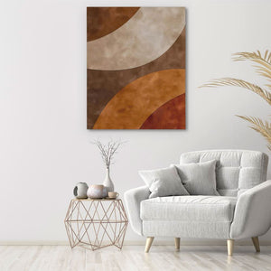 Earth Tone Shapes - Brown Canvas Print