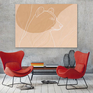 Earthly Bear - Large Minimalist Canvas Print