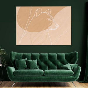 Earthly Bear - Modern Brown Canvas Wall Art