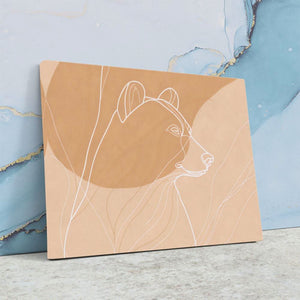 Earthly Bear - Minimalist Wall Art in Black Frame