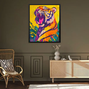 Echo of the Wild - Tiger Wall Art in Black Frame
