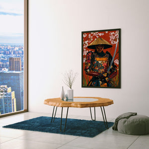 Edo Warrior Crimson - Luxury Wall Art