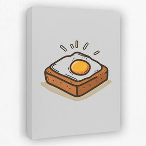 Egg and Toast - Breakfast Canvas Wall Art