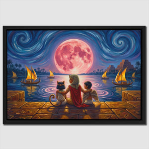 Egypt Midnight Moon canvas wall art