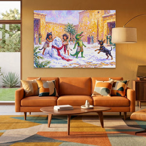 Egypt Winter Carnival canvas wall art, room view
