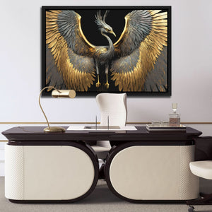 Egyptian Crane - Black Wall Art
