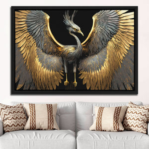 Egyptian Crane - Wall Art in Black Frame