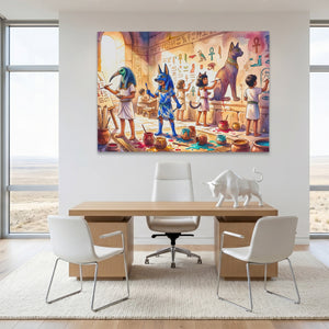 Egyptian Gods Workshop canvas wall art, room view