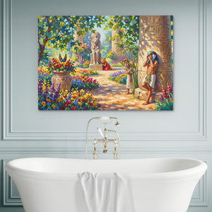 Egyptian Hide and Seek canvas wall art, room view