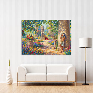 Egyptian Hide and Seek canvas wall art, room view