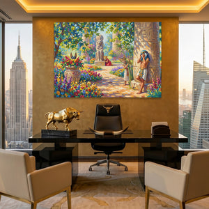 Egyptian Hide and Seek canvas wall art, room view