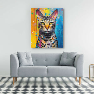 Egyptian Mau - Blue Wall Art
