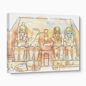 Egyptian Temple Golden โ egyptian temple golden angled flush print