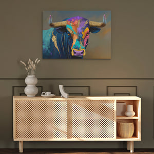 Electric Bull Portrait - Luxury Wall Art