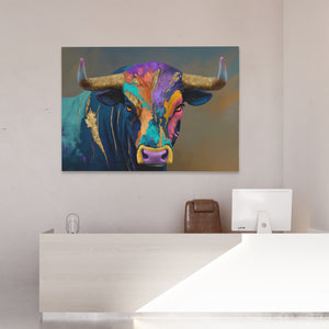 Electric Bull Portrait - Luxury Wall Art