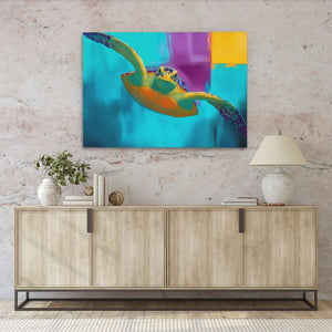 Electric Tide Turtle - Luxury Wall Art