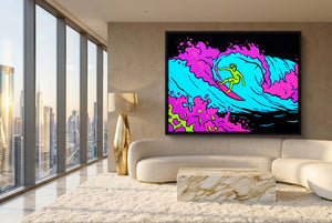 Electric Wave Rider โ electric wave rider modern living room interior 3 1land framed black