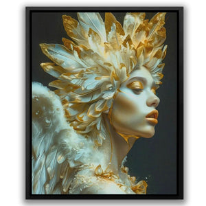 Elegant Angel - Abstract Wall Art in Black Frame