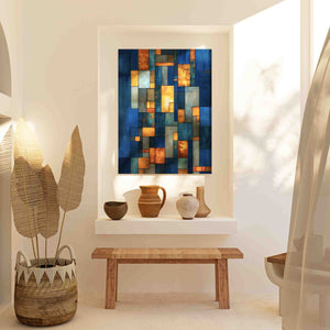 Elegant Illusion - Cobalt Wall Art in Black Frame