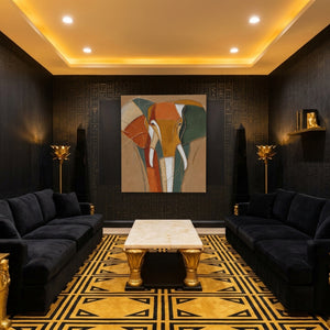 Elephant Gold Navy - Luxury Wall Art
