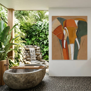 Elephant Gold Navy - Luxury Wall Art