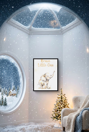 Elephant Greeting Card โ elephant greeting card p snow globe interior scene 1port framed black