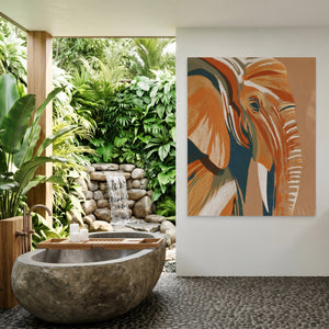 Elephant Navy Gold - Luxury Wall Art