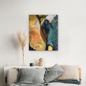Elephant Ochre Embrace - Luxury Wall Art