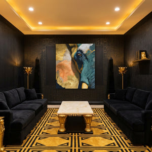 Elephant Ochre Embrace - Luxury Wall Art