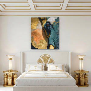 Elephant Ochre Embrace - Luxury Wall Art