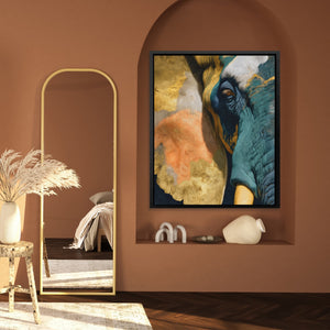 Elephant Ochre Embrace - Luxury Wall Art