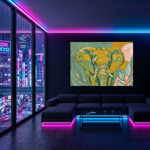 Elephant Pale Gold — Elephant Pale Gold Blue Pink Neon Room Land 68