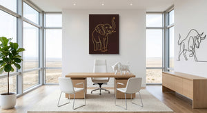 Elephant's Warm Upward Reach โ elephant's warm upward reach office space with furniture 1port flush print